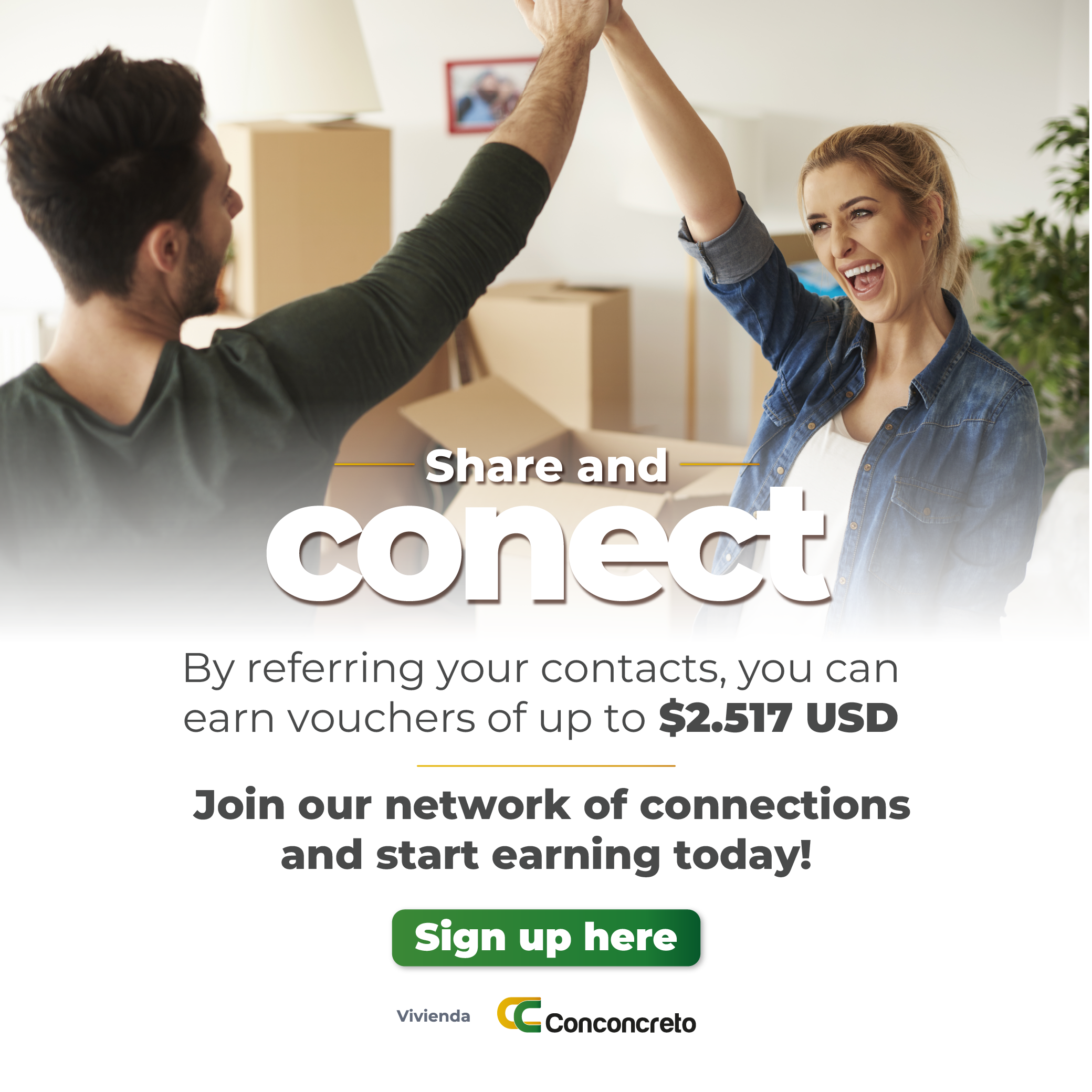 refiere a tus conocidos palmas y unete a nuestra red conconcreto palmas